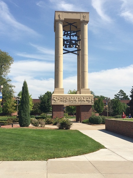 The belltower at University of Nebraska, Kearney 