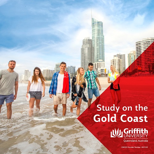 griffith students on goldcoast beach
